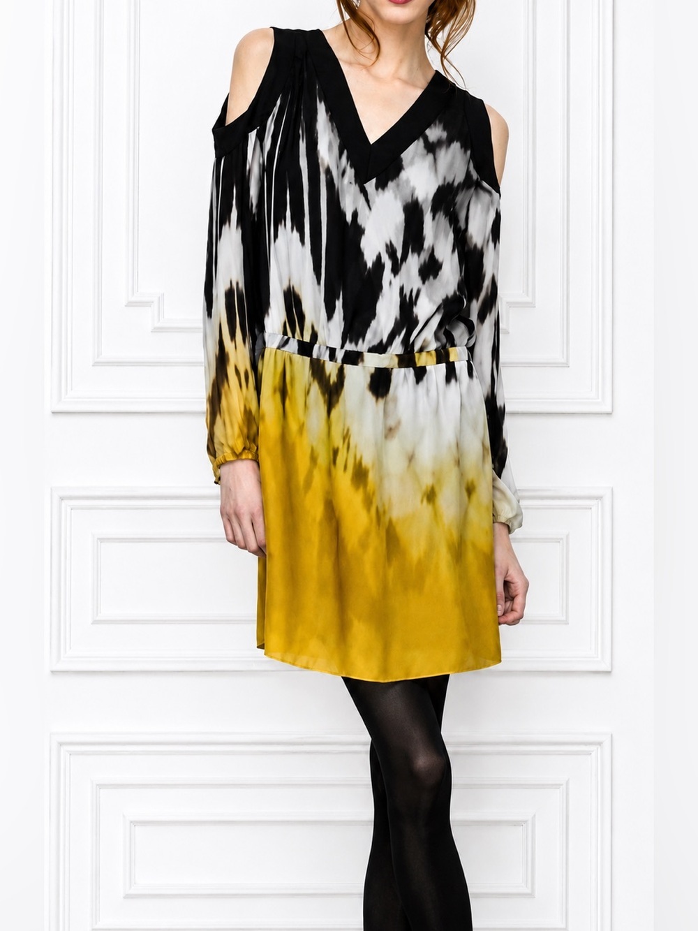 Anthropology Leifsdottir cold shoulder silk dress, size 4